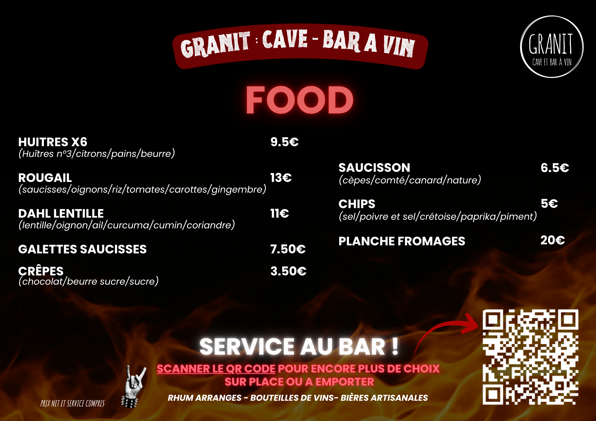 CARTE FOOD SPECIAL HELLFEST !
