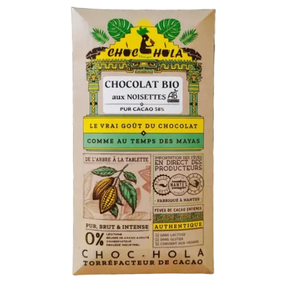 Tablette chocolat noir BIO Noisettes