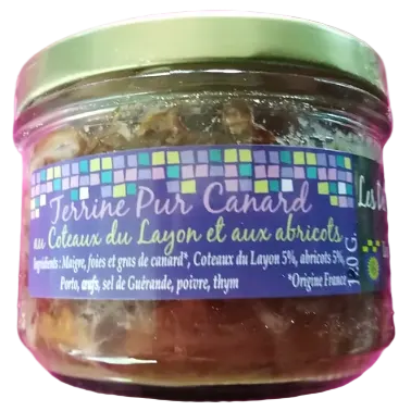 Terrine pur canard au Coteaux du Layon et aux abricots, 100g